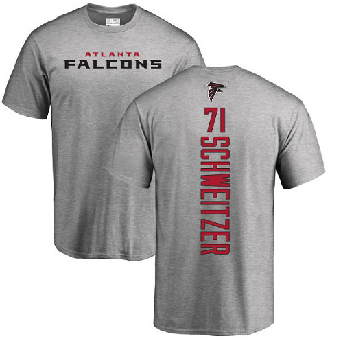 Atlanta Falcons Men Ash Wes Schweitzer Backer NFL Football #71 T Shirt->youth nfl jersey->Youth Jersey